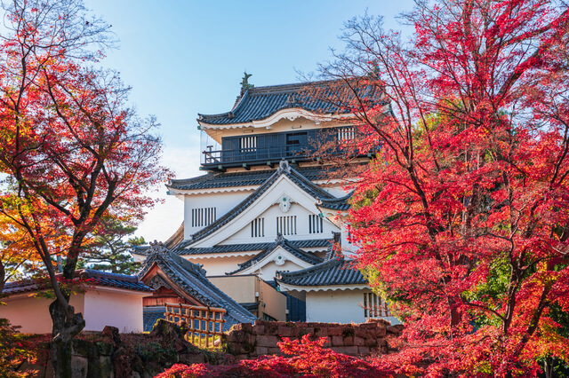 紅葉と岡崎城