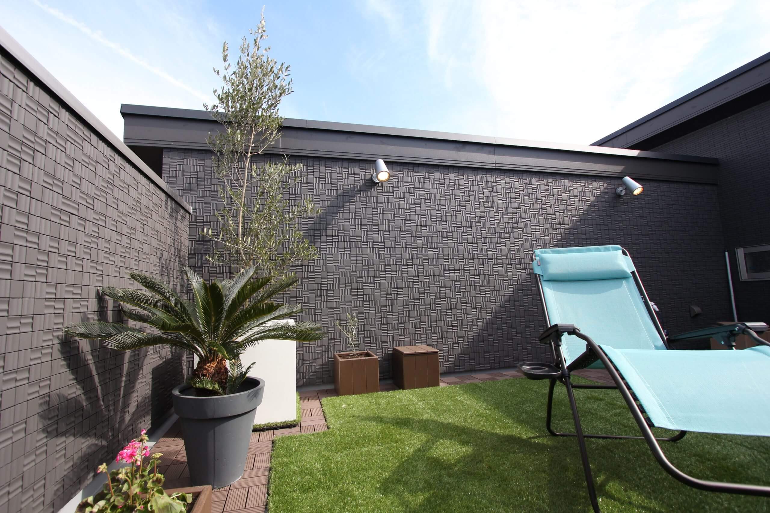 植物豊かな屋上庭園